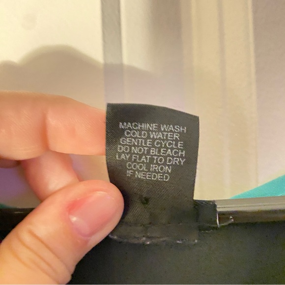 Rue 21, black and white polka dot w/ teal trim, size M. - Picture 4 of 4